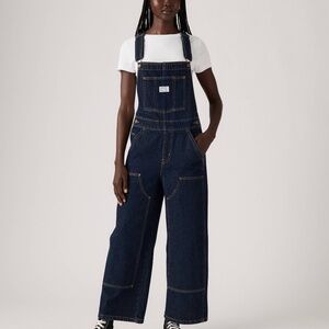 👖  Baggy Highwater Women’s Small Levi’s NWT Dark Denim Overalls 🚂